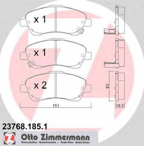 Колодки тормозные передние дисковые 237681851 ZIMMERMANN