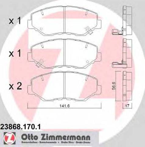 Колодки тормозные 238681701 ZIMMERMANN