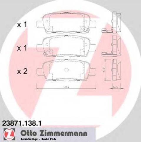 238711381 ZIMMERMANN Колодки тормозные задние дисковые купить в Днепр