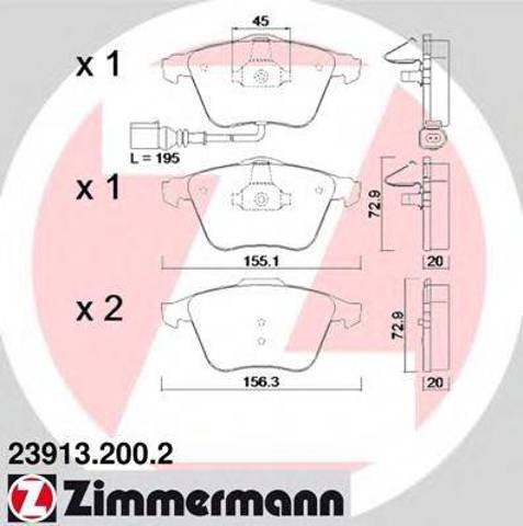 Колодки тормозные 239132002 ZIMMERMANN