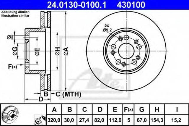 Передний тормозной диск 24013001001 ATE