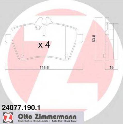 Колодки тормозные 240771901 ZIMMERMANN