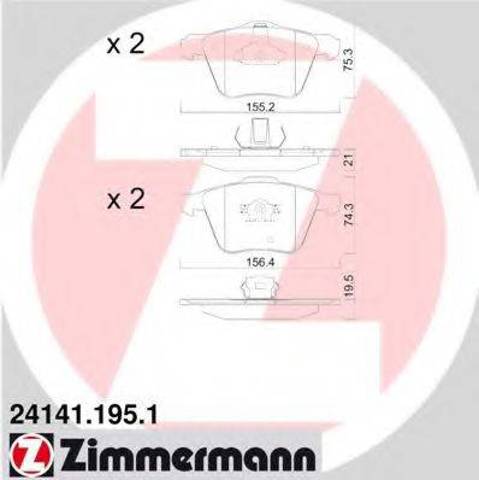 Колодки тормозные дисковые комплект 241411951 ZIMMERMANN