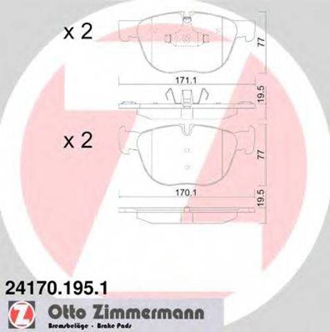Колодки тормозные передние дисковые 241701951 ZIMMERMANN