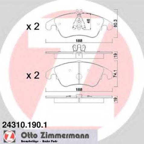 Колодки тормозные дисковые комплект 243101901 ZIMMERMANN