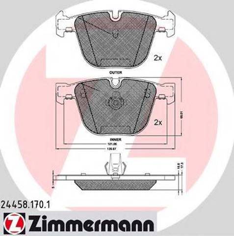 Колодки тормозные дисковые комплект 244581701 ZIMMERMANN
