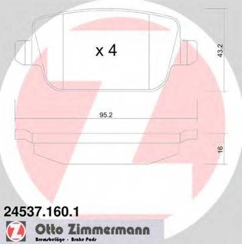 Колодки тормозные дисковые комплект 245371601 ZIMMERMANN