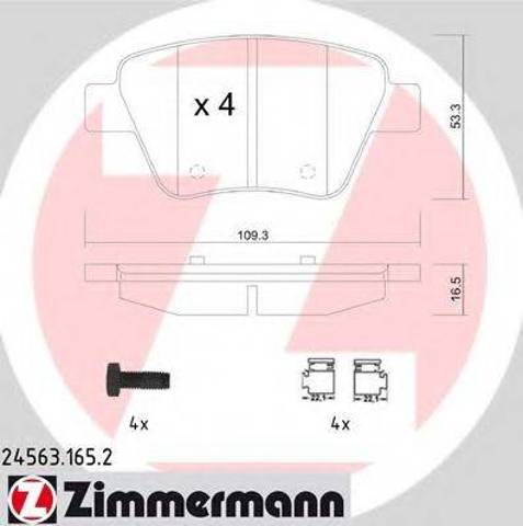 Задние тормозные колодки 245631652 ZIMMERMANN