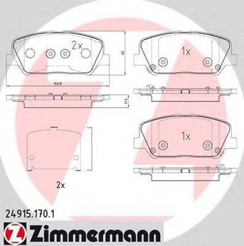 Передние тормозные колодки 249151701 ZIMMERMANN