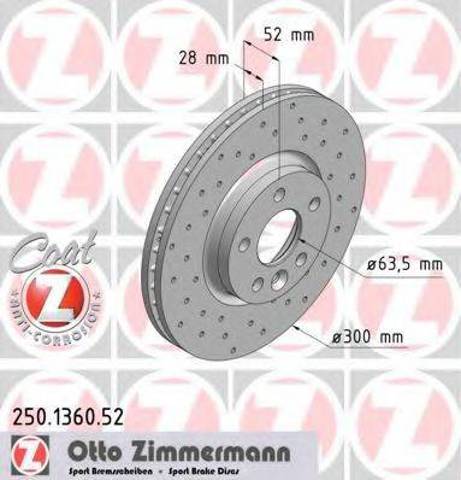 Передний тормозной диск 250136052 ZIMMERMANN