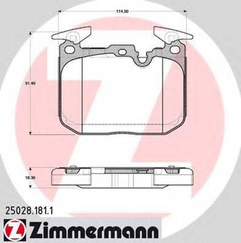 Тормозные колодки 250281811 ZIMMERMANN