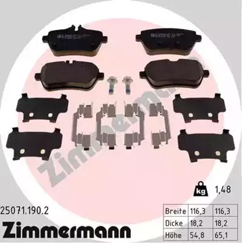 Колодки дисковые  250711902 ZIMMERMANN