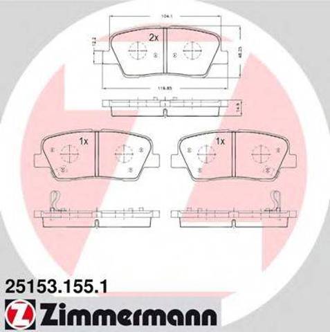Задние дисковые колодки 251531551 ZIMMERMANN