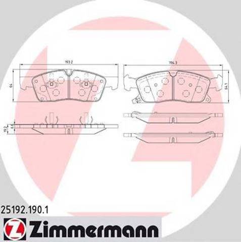 ZIMMERMANN 251921901 Колодки тормозные передние дисковые в наличии Запорожье