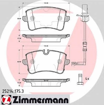 252141753 ZIMMERMANN Задние тормозные колодки купить в Одесса