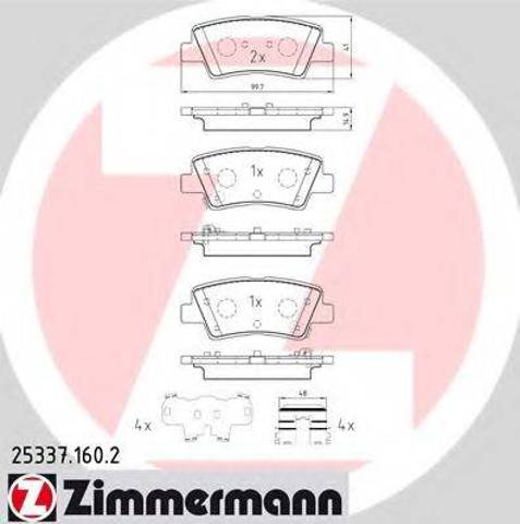 Комплект задних колодок 253371602 ZIMMERMANN