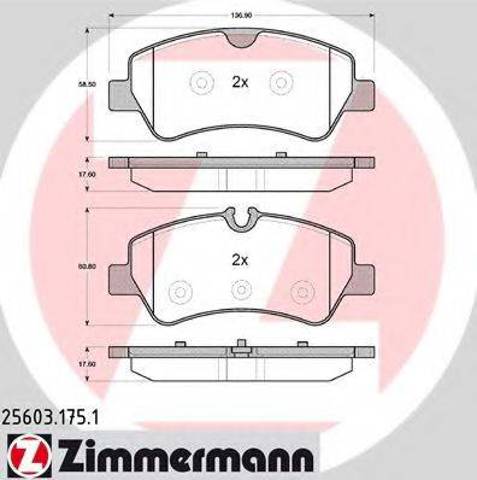 Задние тормозные колодки 256031751 ZIMMERMANN