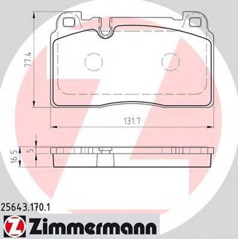 Передние тормозные колодки 256431701 ZIMMERMANN