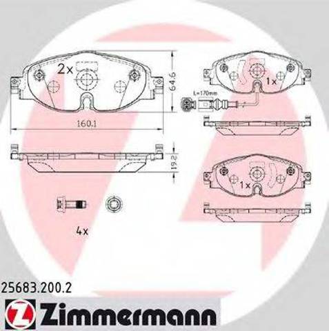 ZIMMERMANN 256832002 Колодки тормозные передние дисковые в наличии Хмельницкий