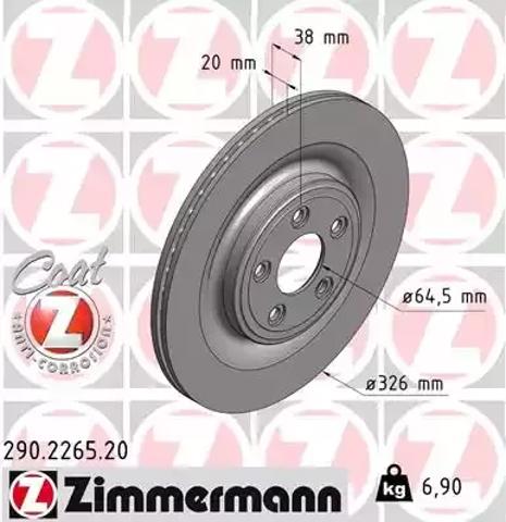 Тормозной диск 290226520 ZIMMERMANN