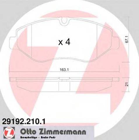 ZIMMERMANN 291922101 Передние тормозные колодки в наличии Каменское