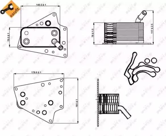Радиатор масляный холодильник 31258 NRF