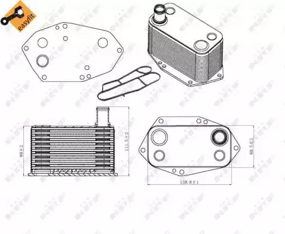 Масляный радиатор для АКПП 31307 NRF