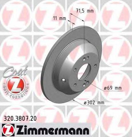 Задний тормозной диск 320380720 ZIMMERMANN