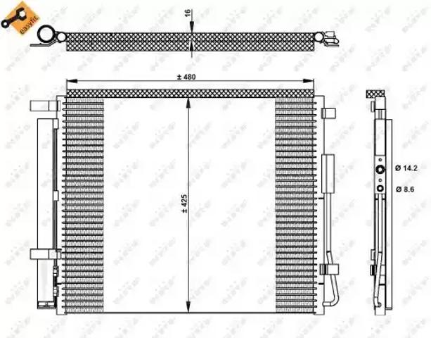 Радиатор охлаждения кондиционера 350333 NRF