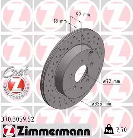 Тормозные диски 370305952 ZIMMERMANN