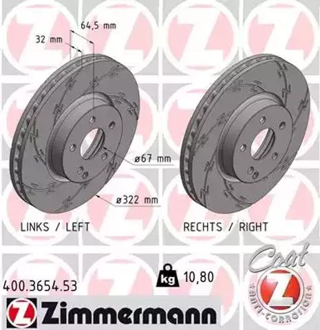 Тормоз дисковый передний 400365453 ZIMMERMANN