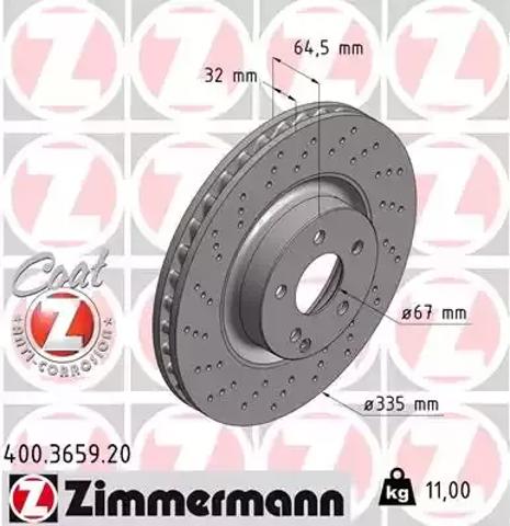 Тормоз дисковый передний 400365920 ZIMMERMANN