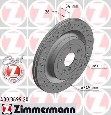 Задний дисковый тормоз 400369920 ZIMMERMANN