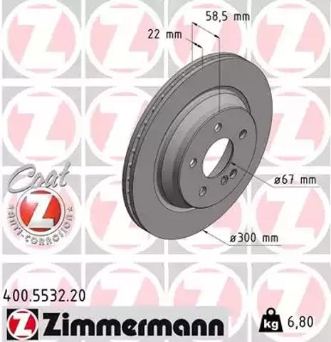 Дисковый тормоз 400553220 ZIMMERMANN
