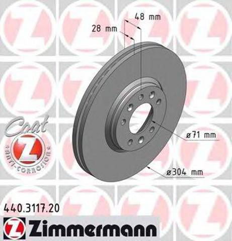 Тормоз дисковый передний 440311720 ZIMMERMANN