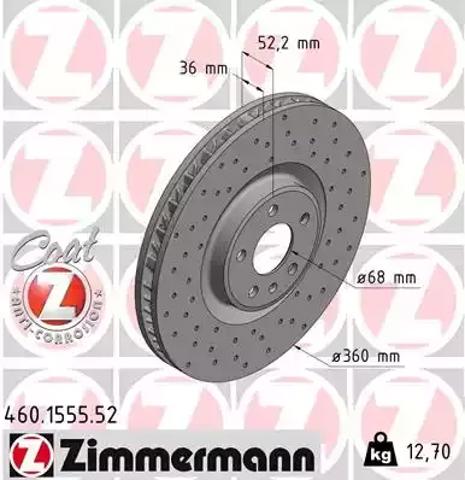 Тормоз дисковый передний 460155552 ZIMMERMANN