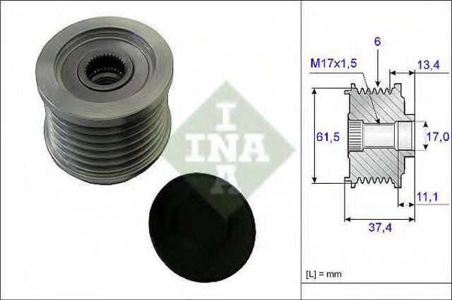 Шкив ремня генератора 535002310 INA