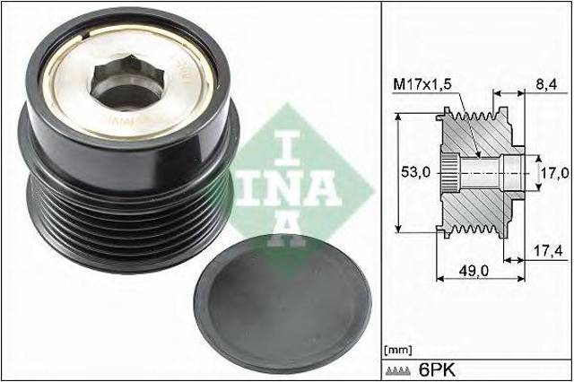 Шкив генератора 535028110 INA