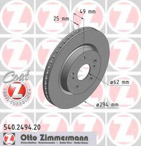 Тормоз дисковый передний 540249420 ZIMMERMANN