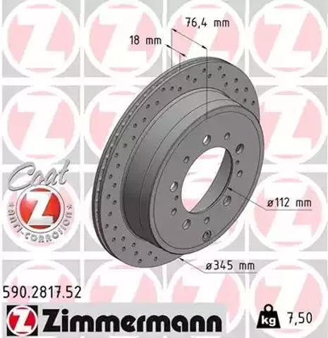 Дисковый тормоз 590281752 ZIMMERMANN