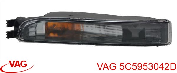 Габарит-указатель поворота в бампере, правый 5C5953042D VAG