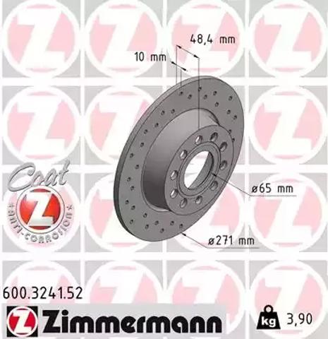 Тормозной диск 600324152 ZIMMERMANN