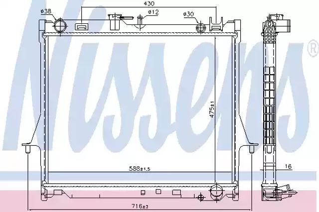 Радиатор основной 60855 NISSENS