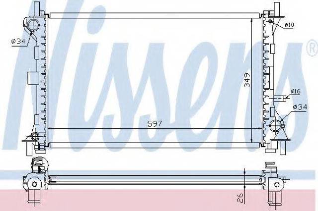 Радиатор водяной 62073A NISSENS
