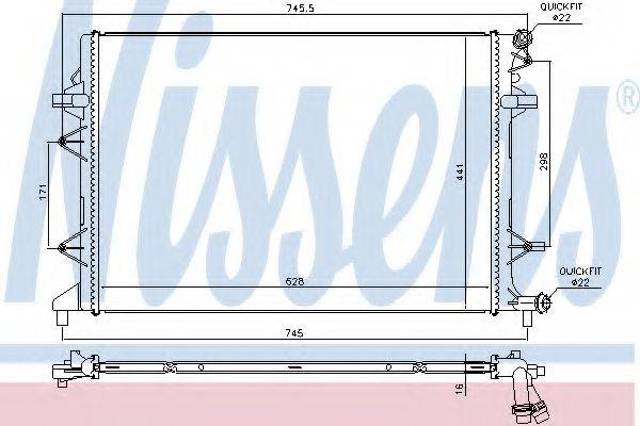 Радиатор системы охлаждения двигателя 65017 NISSENS