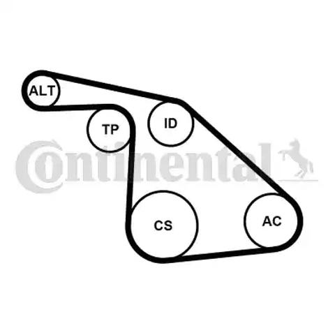Приводной ремень агрегатов 6PK1038K1 CONTINENTAL