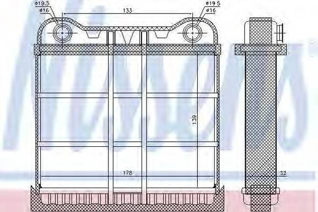 Радиатор печки 70225 NISSENS