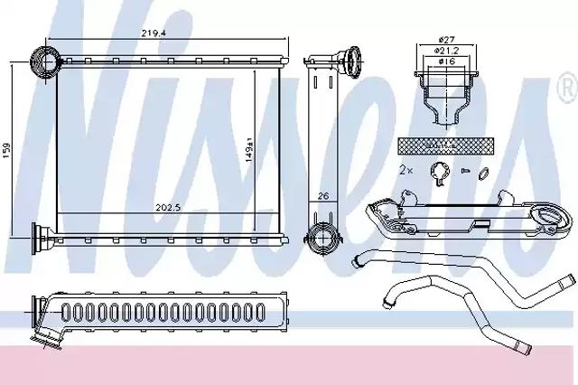 Радиатор отопителя салона 72067 NISSENS
