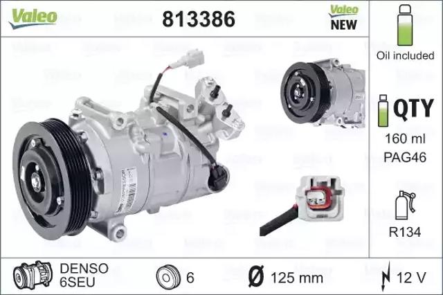 Компрессор системы кондиционирования 813386 VALEO