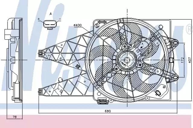 Диффузор радиатора охлаждения в сборе с крыльчаткой 85881 NISSENS